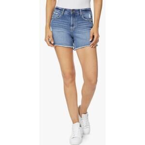 kensie Jeans Mid Rise Side Rivet Detail Frayed Hem Shorts Vintage Lux